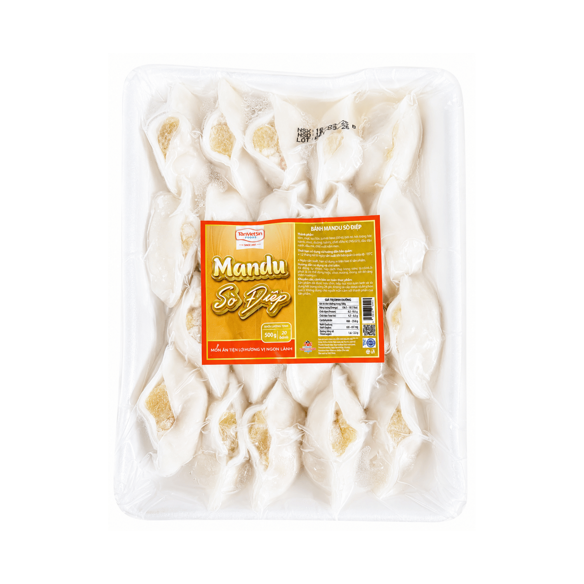 bánh mandu sò Điệp gói 500g bánh mandu sò Điệp gói 500g
