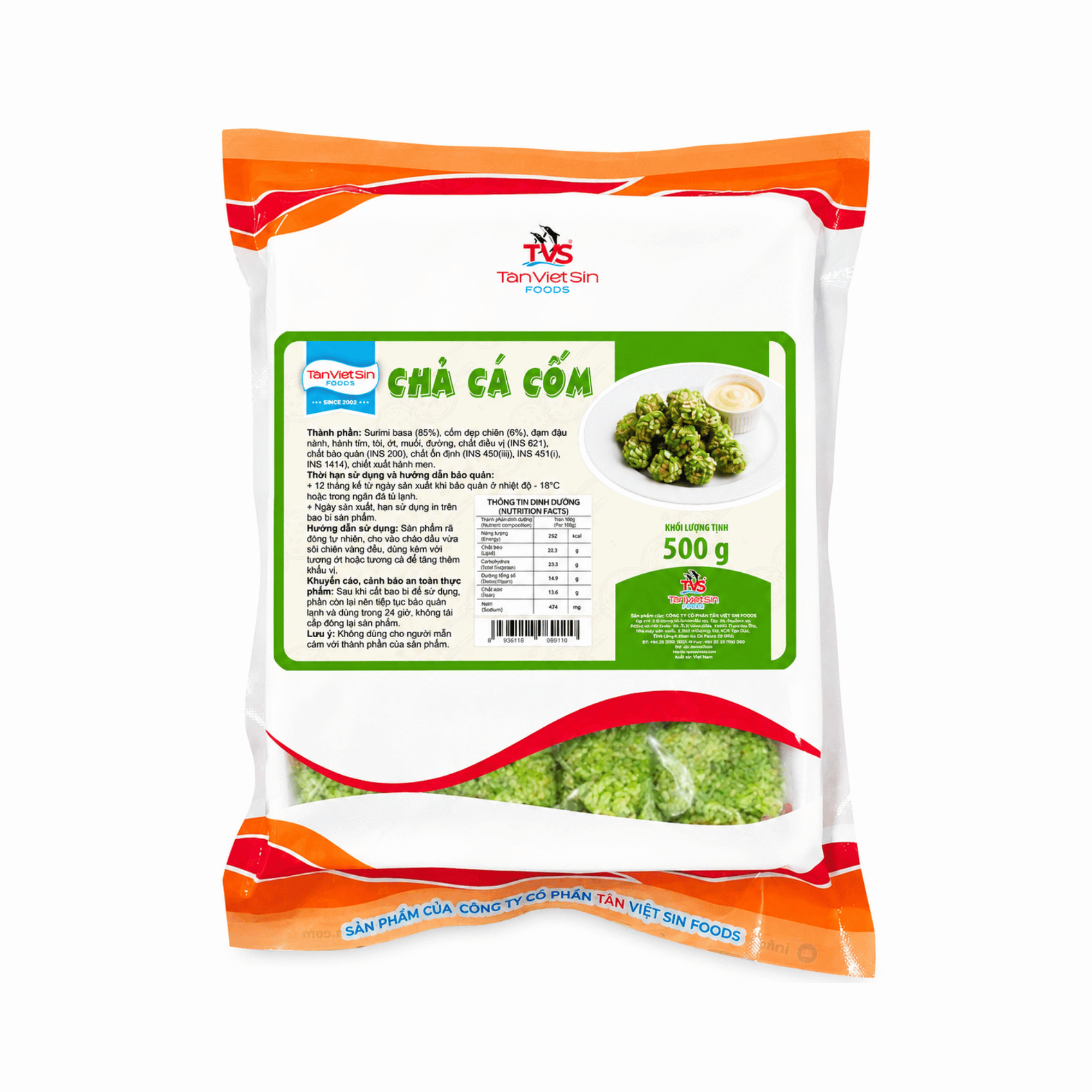 chả cá cốm tân việt sin gói 500g chả cá cốm tân việt sin gói 500g