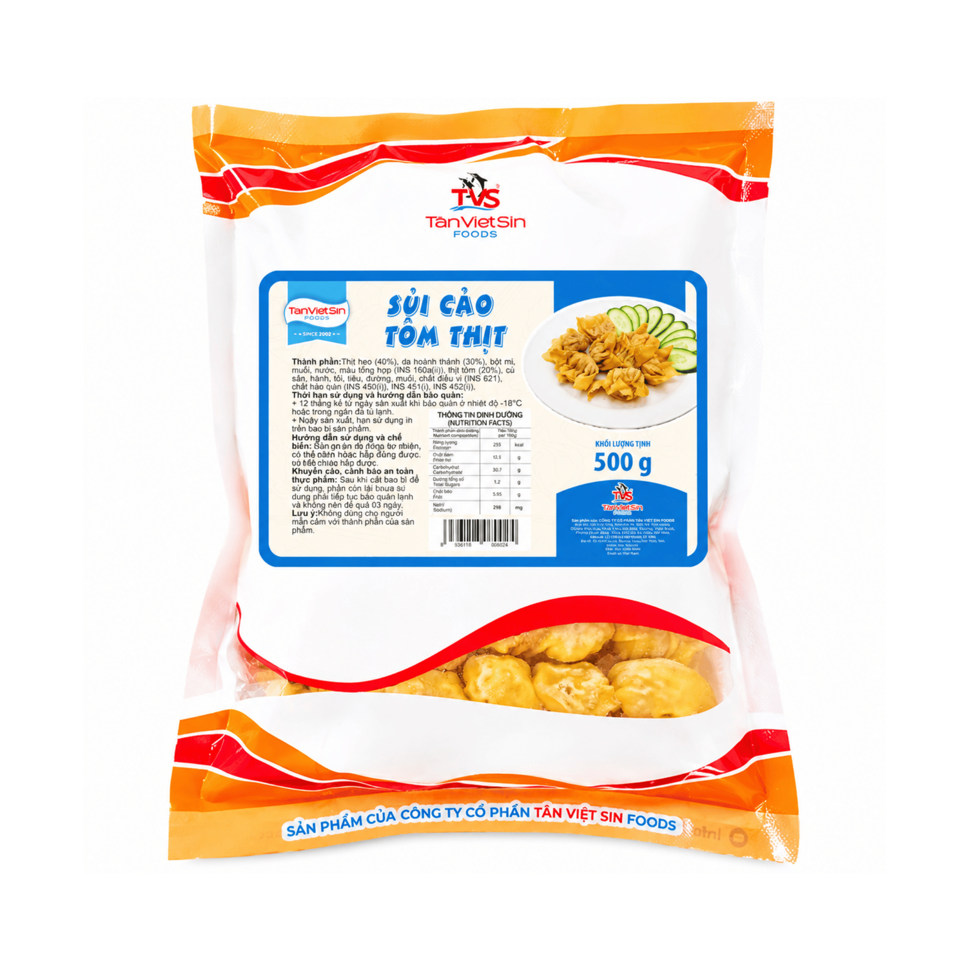sủi cảo tôm thịt gói 500g sủi cảo tôm thịt gói 500g